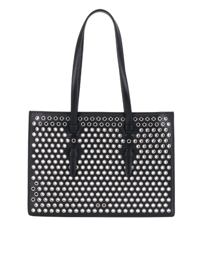 Small Mina Tote, &pound;650, Handbags, Black, Leather, Front view